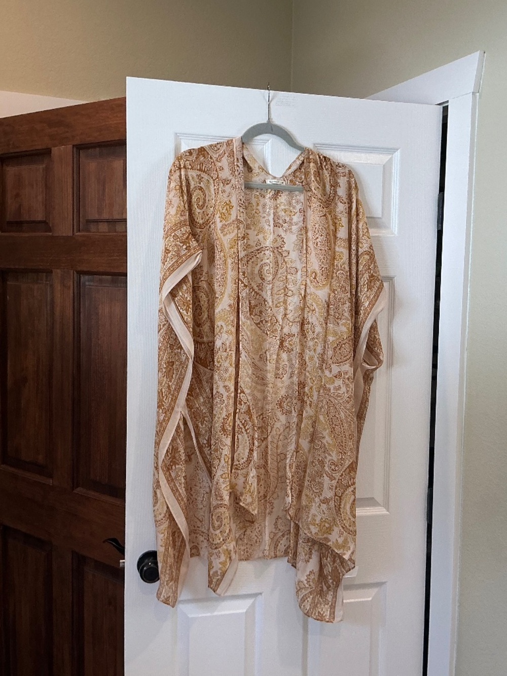 NWOT Kimono Open Front Tan Cream Bathing Suit Cover-Up